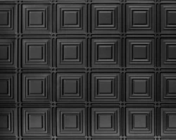 Black tambour wall panels in a grid, each tile with raised concentric squares for a textured, modern three-dimensional effect. | Custom tambour and architectural wood specialists Black tambour wall panels in a grid, each tile with raised concentric squares for a textured, modern three-dimensional effect. | Custom tambour and architectural wood specialists