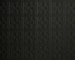 Ornate, dark embossed wall tiles create bold depth beside fluted wood tambour panels—perfect for modern, elegant interiors. | Custom tambour and architectural wood specialists Ornate, dark embossed wall tiles create bold depth beside fluted wood tambour panels—perfect for modern, elegant interiors. | Custom tambour and architectural wood specialists