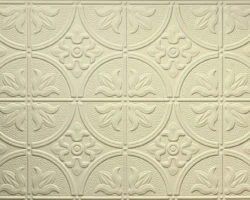 Cream tambour wall panels featuring embossed circles and floral motifs for a vintage, textured look—ideal for stylish interiors. | Custom tambour and architectural wood specialists Cream tambour wall panels featuring embossed circles and floral motifs for a vintage, textured look—ideal for stylish interiors. | Custom tambour and architectural wood specialists
