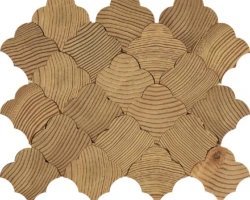 Forest Elements Geometric Scallop Pattern Wood Mosaic Wall Tiles Forest Elements Geometric Scallop Pattern Wood Mosaic Wall Tiles