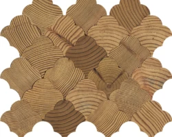 Forest Elements Geometric Scallop Pattern Wood Mosaic Wall Tiles Forest Elements Geometric Scallop Pattern Wood Mosaic Wall Tiles