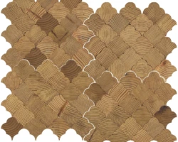 Forest Elements Geometric Scallop Pattern Wood Mosaic Wall Tiles Forest Elements Geometric Scallop Pattern Wood Mosaic Wall Tiles