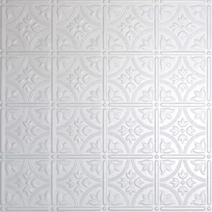 faux tin ceiling tile in white