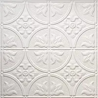 white glue up decorative-faux-tin-ceiling