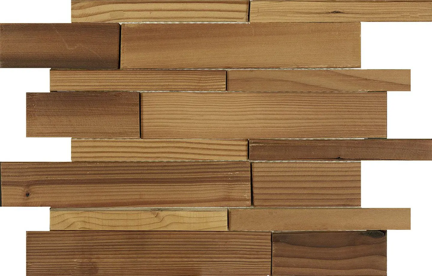 Forest Elements Stereo Linear Wood Mosaic Wall Tiles - Slat Wood