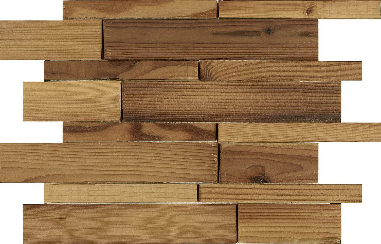 Forest Elements Stereo Linear Wood Mosaic Wall Tiles - Slat Wood