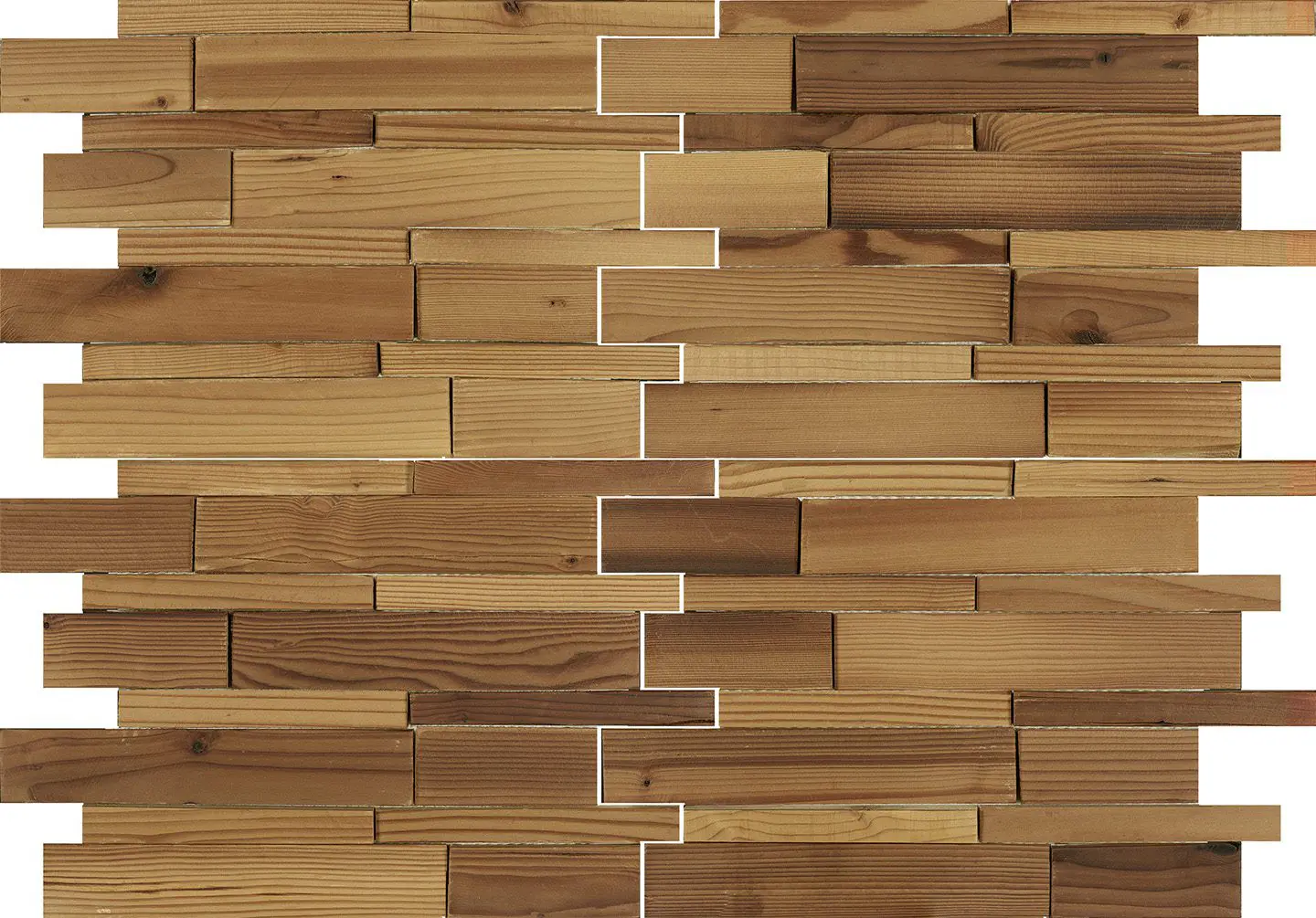 Forest Elements Stereo Linear Wood Mosaic Wall Tiles - Slat Wood