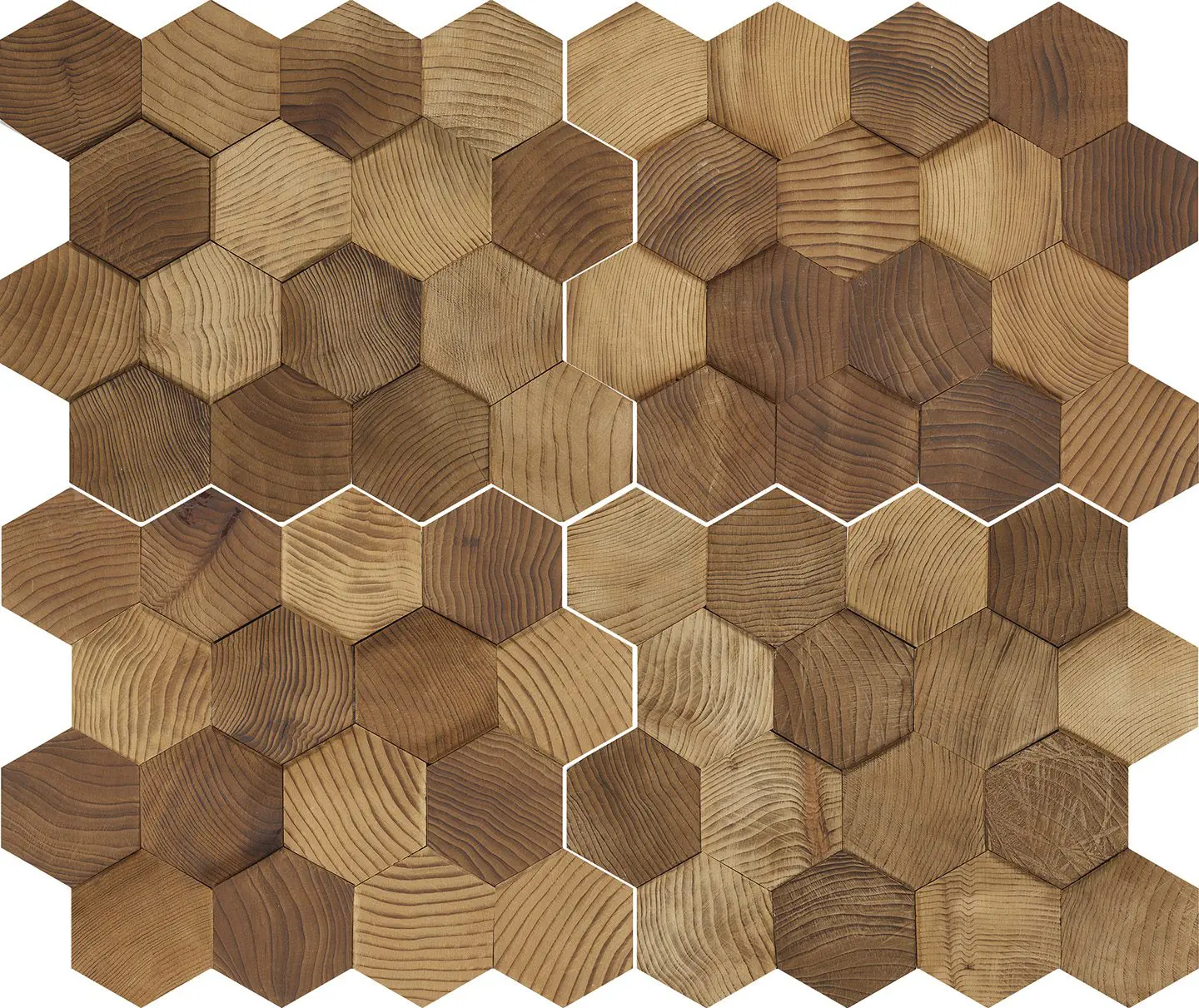 Forest Elements Stereo Standard Hexagon Mosaic Wood Wall Tiles: Stereo Standard Hexagon