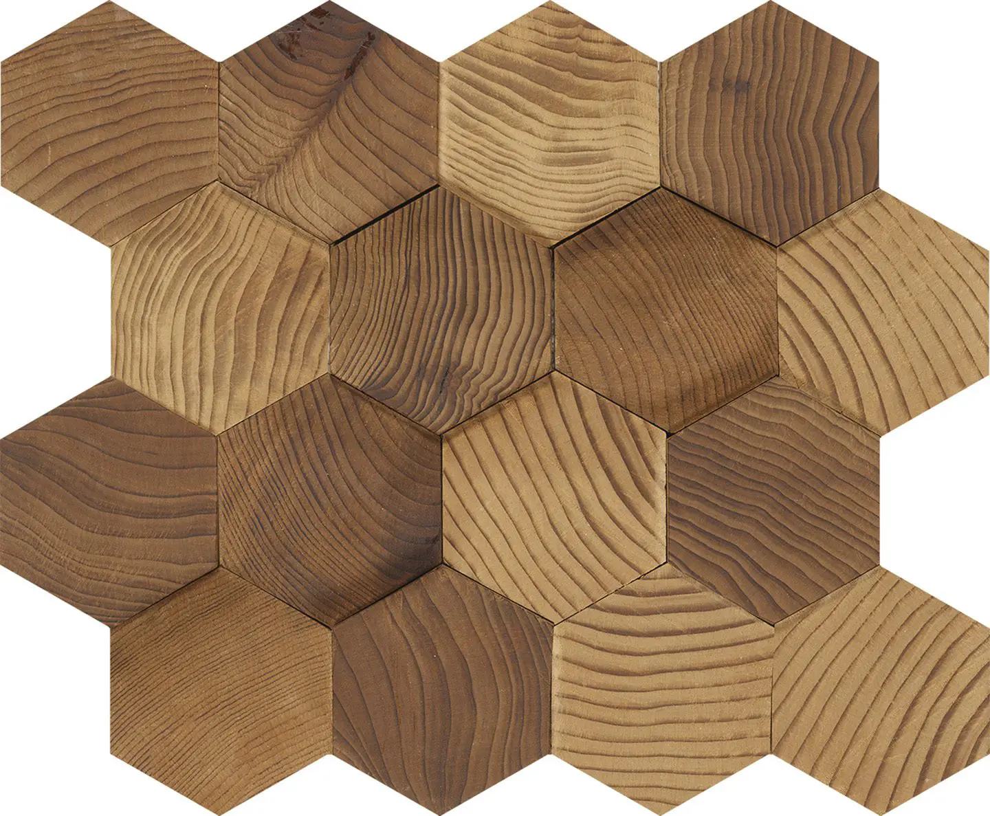 Forest Elements Stereo Standard Hexagon Mosaic Wood Wall Tiles: Stereo Standard Hexagon