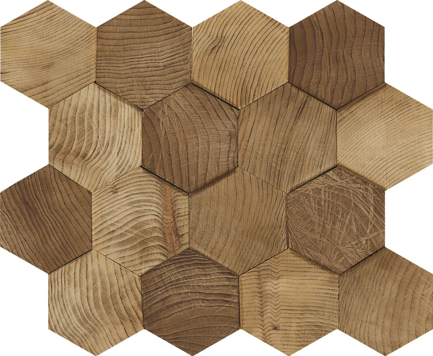 Forest Elements Stereo Standard Hexagon Mosaic Wood Wall Tiles: Stereo Standard Hexagon