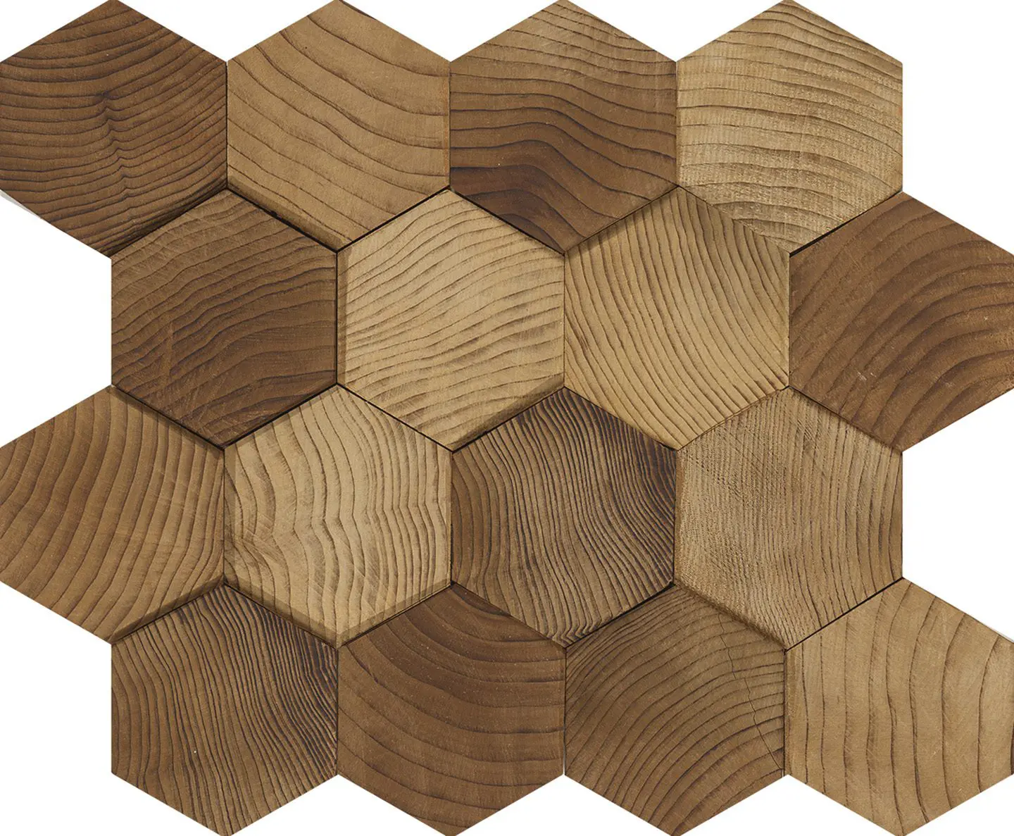 Forest Elements Stereo Standard Hexagon Mosaic Wood Wall Tiles: Stereo Standard Hexagon